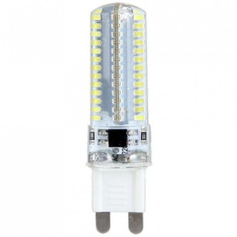 7W G9 600LM 3014 SMD 104-LED Mini Corn Bulb with White Light - AC 200-240V