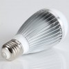 9W E27 Remote Controlled Warm White Vertical Stripe 20-LED Ball Bulb with Controller - 800LM 85-265V