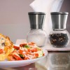 2PCS Stainless Steel and Glass 2 in 1 Pepper Grinder Practical Seasoning Box Spice Salt Storage Case Kitchen Supplies