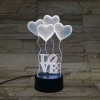 3D Heart Shape Balloon Bedroom Acrylic LED Night Light