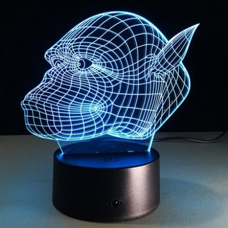 3D Gorilla 7 Color Touch Changing Night Light