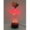 Flower Decorated 3D Heart Color Change Touch Night Light