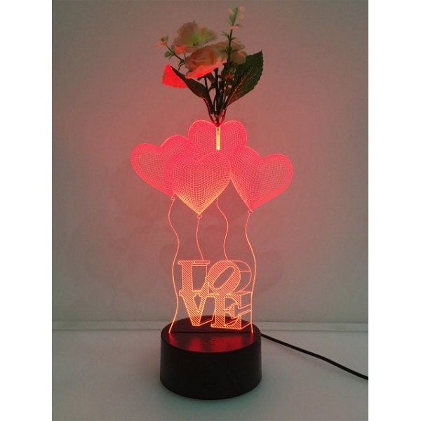 Flower Decorated 3D Heart Color ...