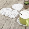 Lace Crochet Heart Shape Mini Doilies