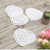 Lace Crochet Heart Shape Mini Doilies