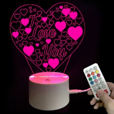 Colors Changing I Love You Heart LED Night Light Valentines Gifts