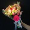 Handmade Soap Artificial Flower Bouquet LED Light Flamingo