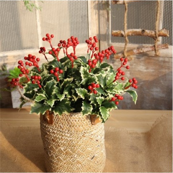 Christmas Red Berries Artificial Flower ...