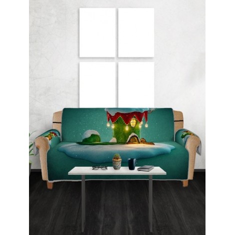 Christmas Boot House Print Couch Cover