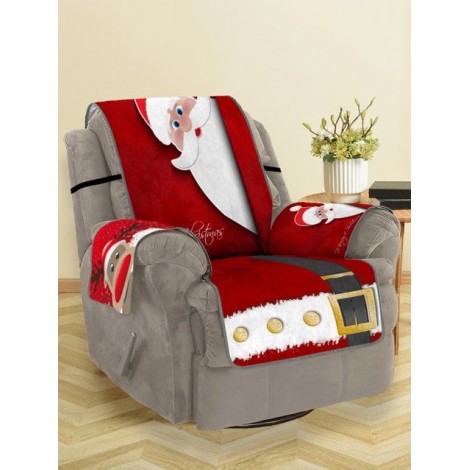 Christmas Elk Santa Claus Pattern Couch Cover