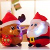 Shine Singing Music Santa Claus Doll Plush Toy Elk Figurine Christmas Event Gift