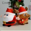 Shine Singing Music Santa Claus Doll Plush Toy Elk Figurine Christmas Event Gift