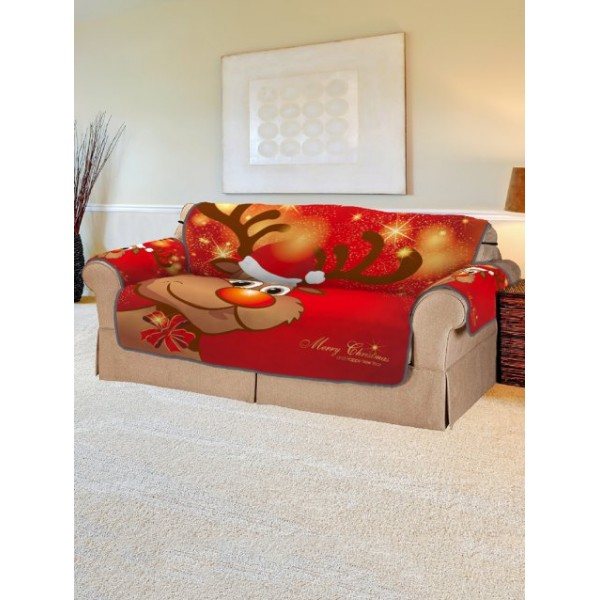 Christmas Elk Pattern Couch Cover