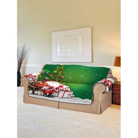 Father Christmas Tree Gift Pattern Couch Cover