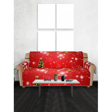 Christmas Tree Santa Pattern Couch Cover