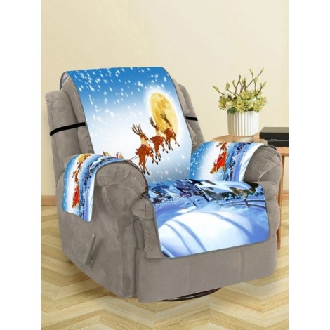 Father Christmas Elk Moon Pattern Couch Cover