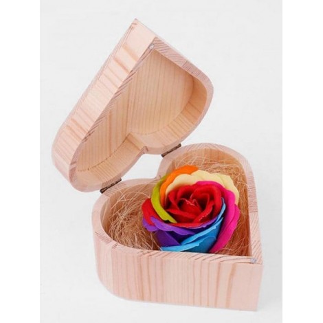 Valentine Gift Colorful Rose Soap with Heart Box