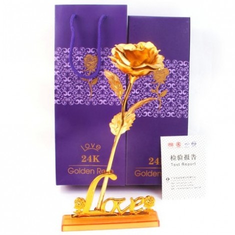 24K Valentine's Day Gift Gold Foil Rose