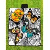 Butterfly and Flowers Print Waterproof Picnic Blanket