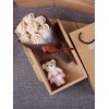 Valentine's Day Gift 7 Pcs Artificial Soap Rose Flowers and Cartoon Bear Toy In A Box